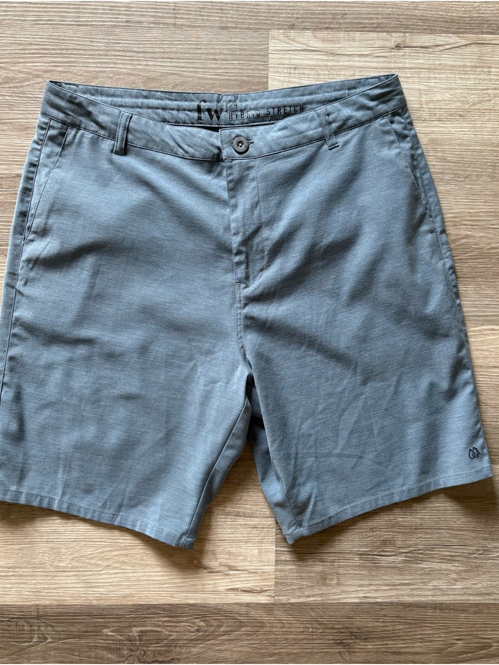 Men's Grey Flat Front Stretch Chino Shorts